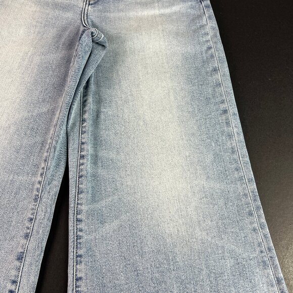 Pistola Jeans Womens Petite 26x24* Izzy Wide Leg Crop Blue Raw Hem Denim Tag 26P - Picture 3 of 16